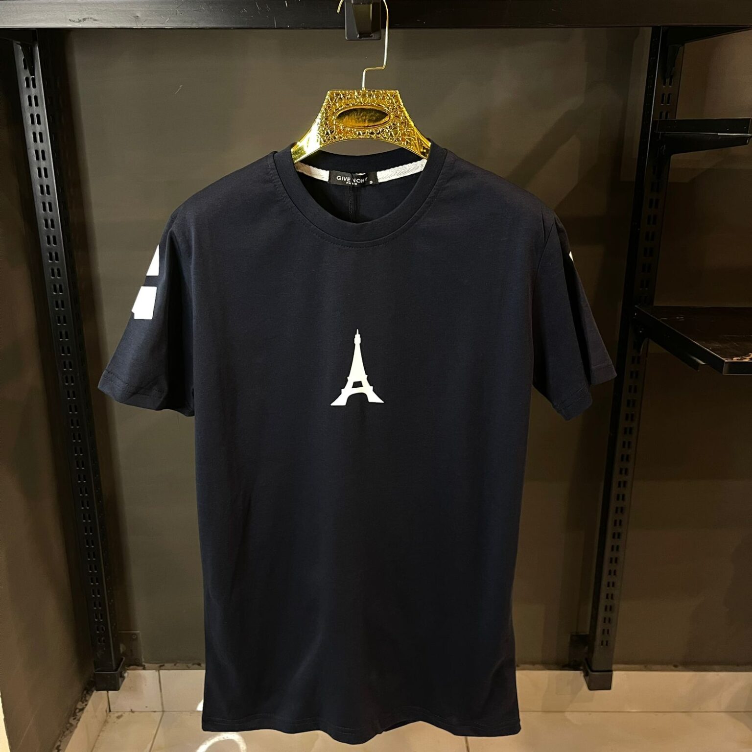 GIVENCHY BLUE TSHIRT TOWER PRINT