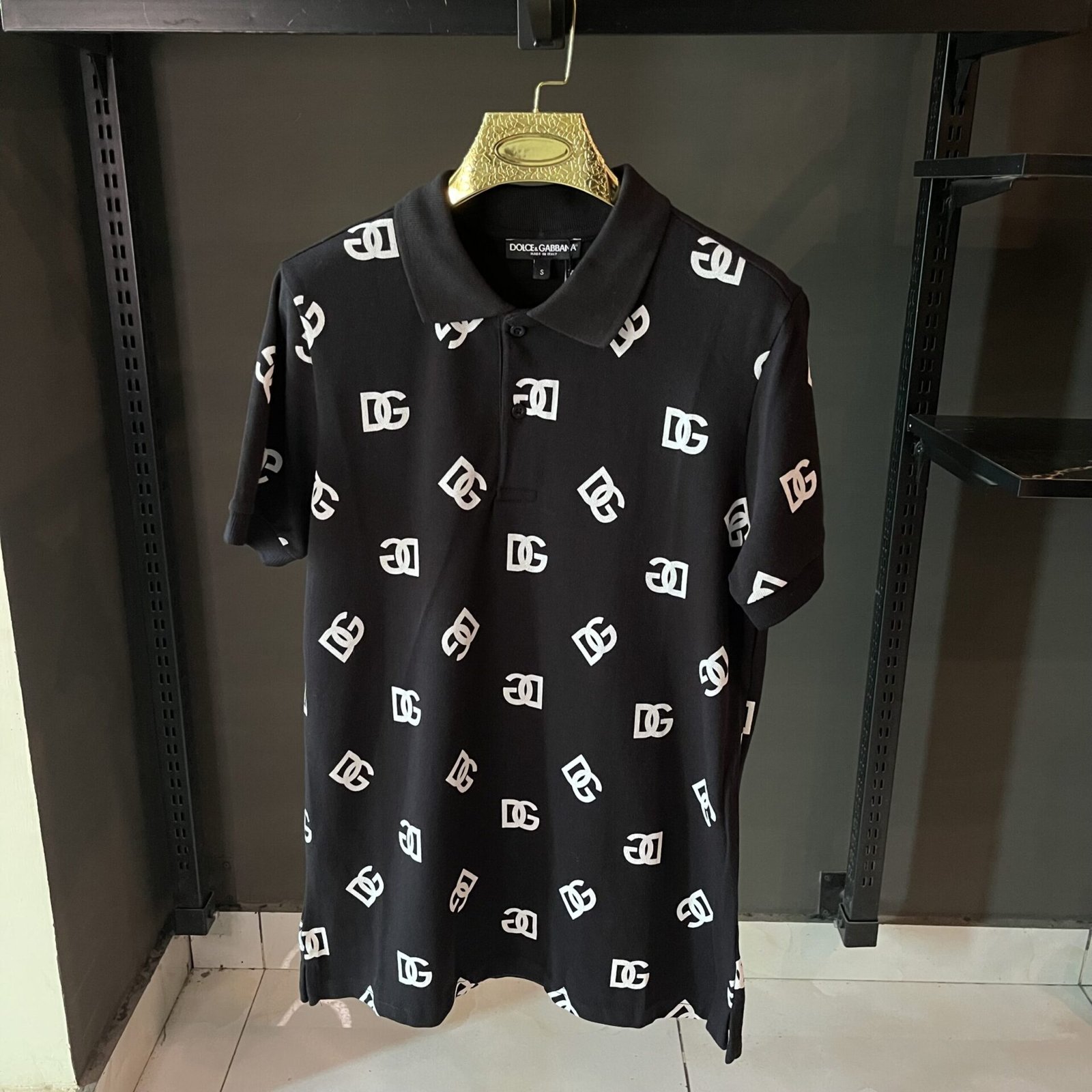 D&G BLACK TSHIRT ALL OVER DG PRINT - The Nucleus Clothing