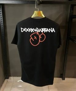 DG BLACK T SHIRT PINK PRINT