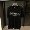 BALMAIN BLACK T-SHIRT CLOUD PRINT