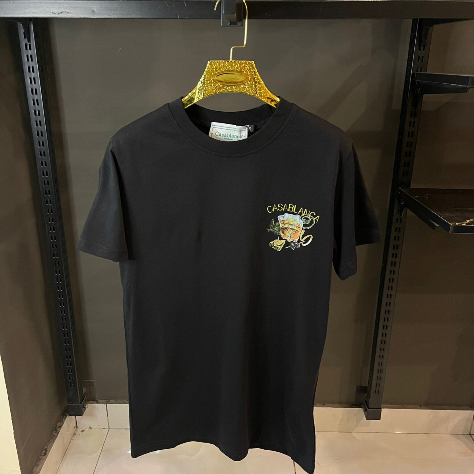 CASABALANCA BLACK TSHIRT FLOWER PRINT