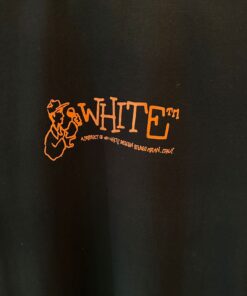 Alternative view of OFFW Black tshirt with Orange Letters