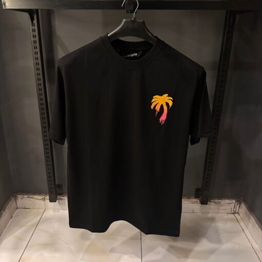 PA BLACK TSHIRT MULTI PALM PRINT