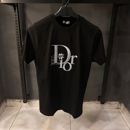 DR BLACK TSHIRT SILVER EMBROIDERED