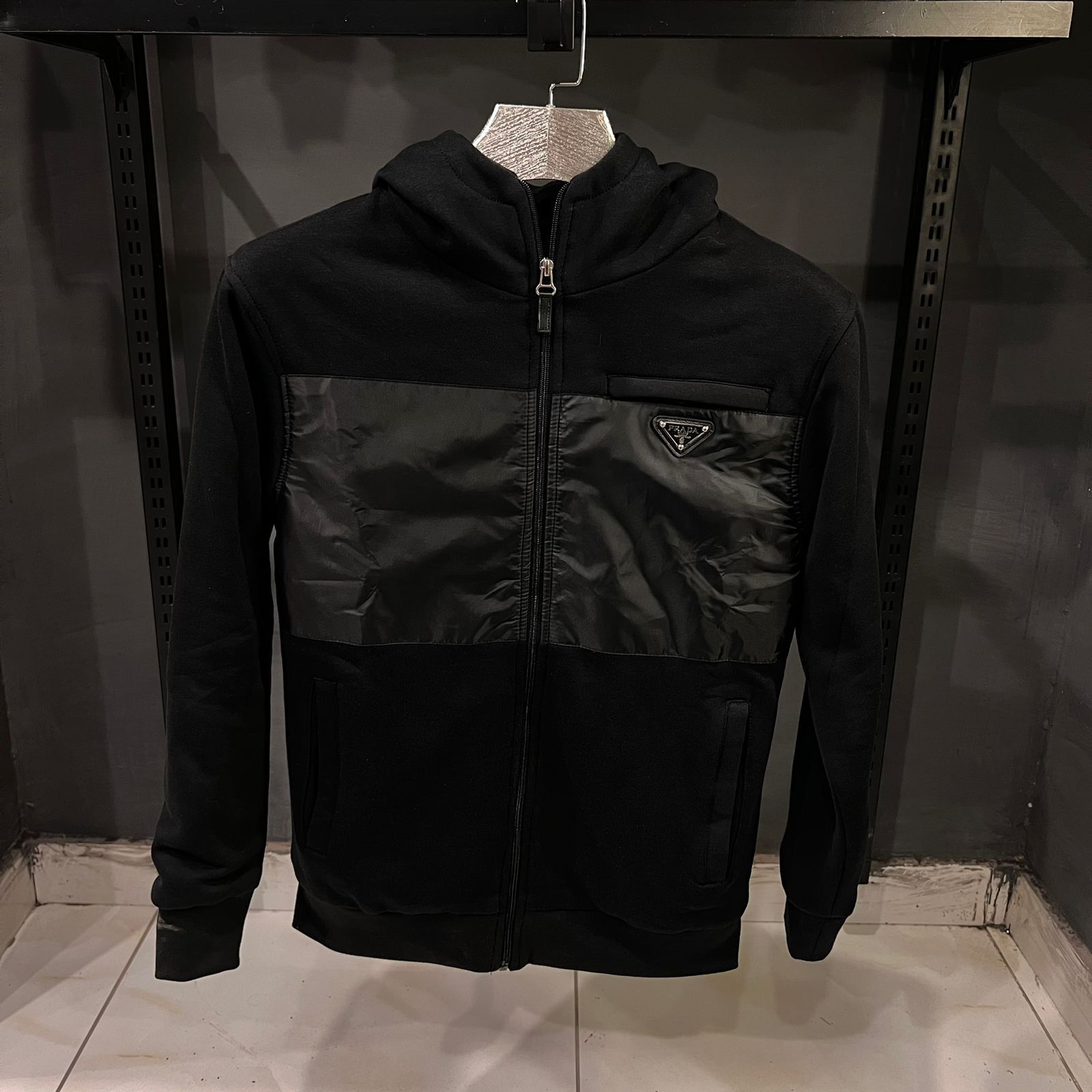 Prada Jacket Front Nylon Hoodie - The Nucleus Clothing