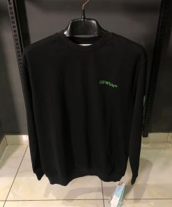 OFFW Black Sweatshirt Green Print