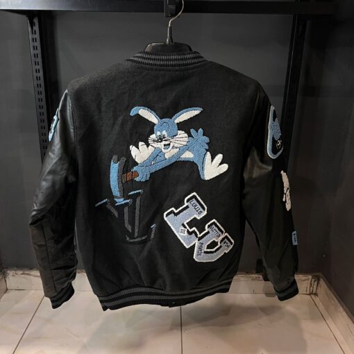 Louis V Black Jacket White Blue Patches - Image 2