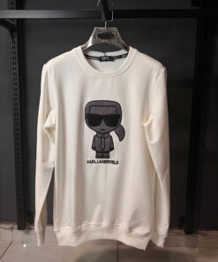 KARL WHITE SWEATSHIRT BLACK PATCHE