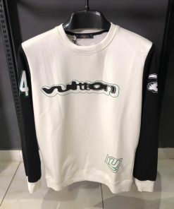 Louis V OffWhite Sweatshirt with Black Sleeves