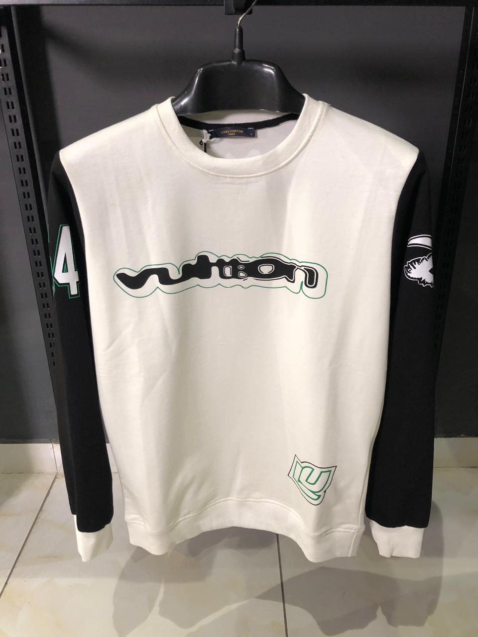 Louis V OffWhite Sweatshirt with Black Sleeves