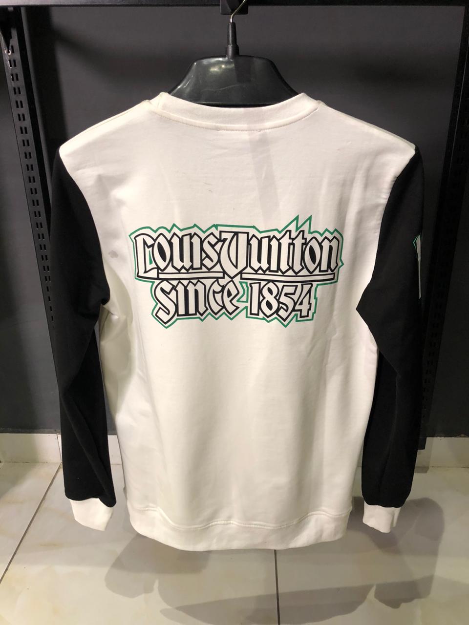 Louis V OffWhite Sweatshirt with Black Sleeves - Image 2
