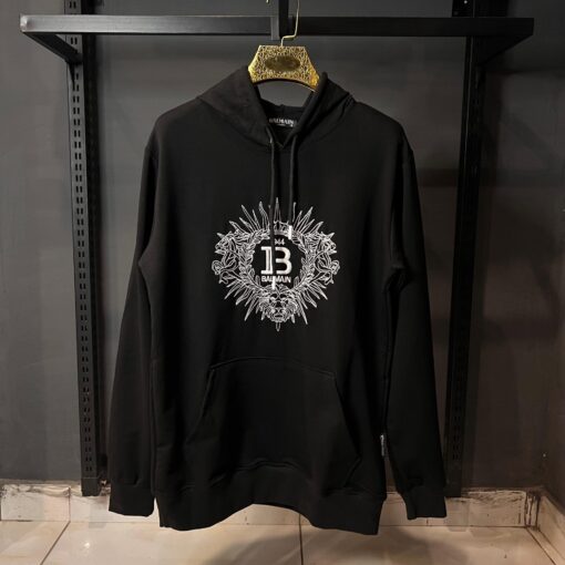 BLM BLACK HOODIE WHITE EMBROIDERED