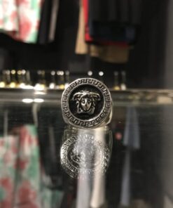 VERSACE SILVER BLACK RING