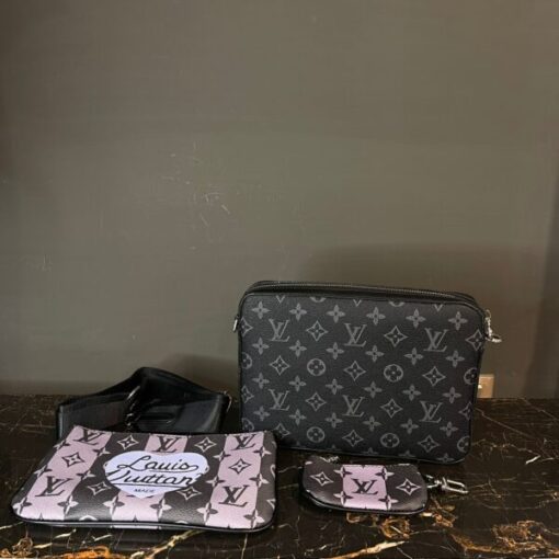 Louis V Trio Messenger Bag Damier Graphite Gray - Image 2