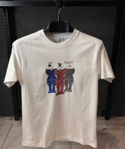 OFFW TSHIRT WHITE MULTI KAWS PRINT