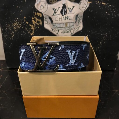 LOUIS V GOLDEN BUCKLE BLUE BELT - Image 2