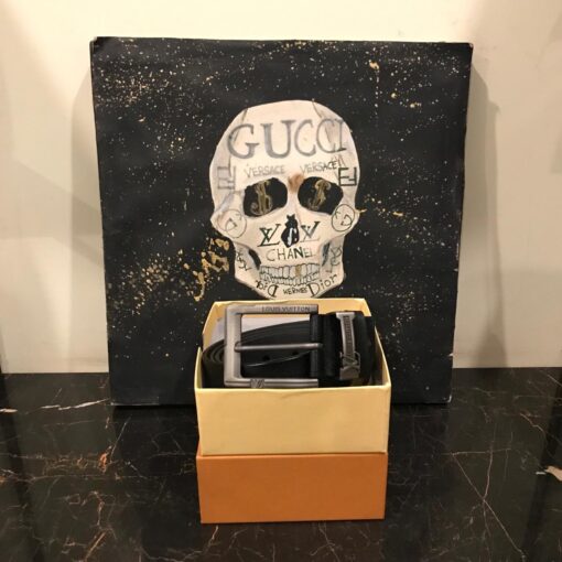 LOUIS V GREY BUCKLE BELT
