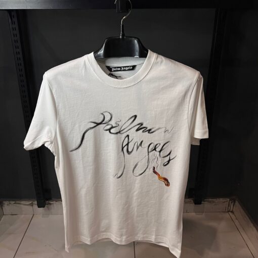 PA WHITE TSHIRT BLACK RED PRINT