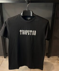 TRAPSTAR BLACK TSHIRT WHITE EMBROIDERY