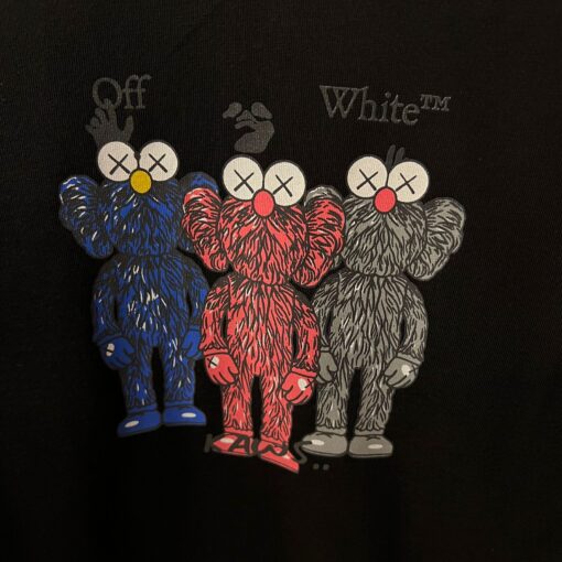 OFFW kaws printing black tshirt - Image 3