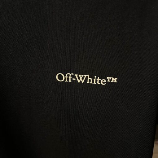 OFFW WHITE BLACK TSHIRT MOON PRINT - Image 3