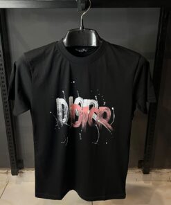 DR BLACK TSHIRT RED AND WHITE PRINT