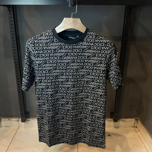 D&G BLACK TSHIRT ALL OVER D&g PRINT OVER SIZED