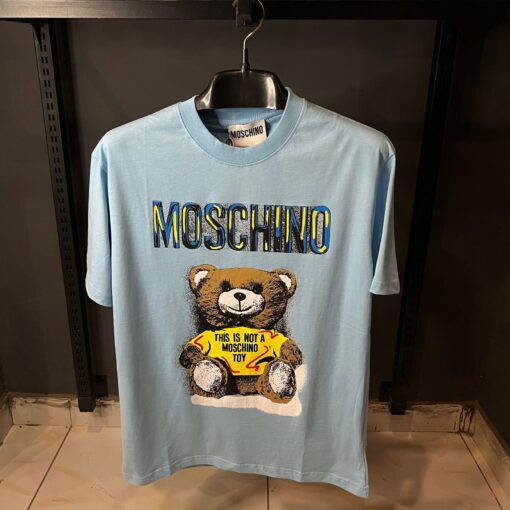 Mos Blue Teddy Bear Logo T Shirt