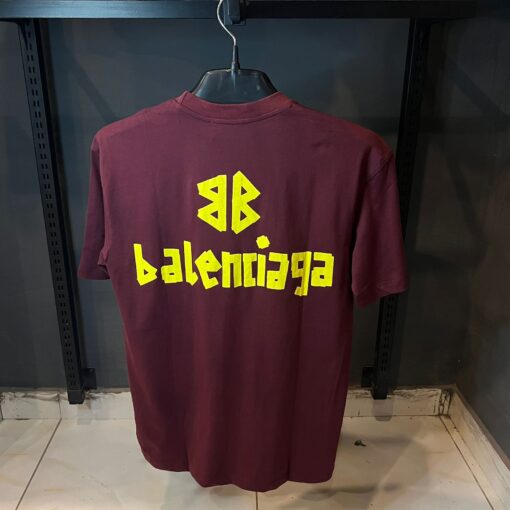 BB TAPE TYPE T-SHIRT IN DARK RED OVER SIZED - Image 2