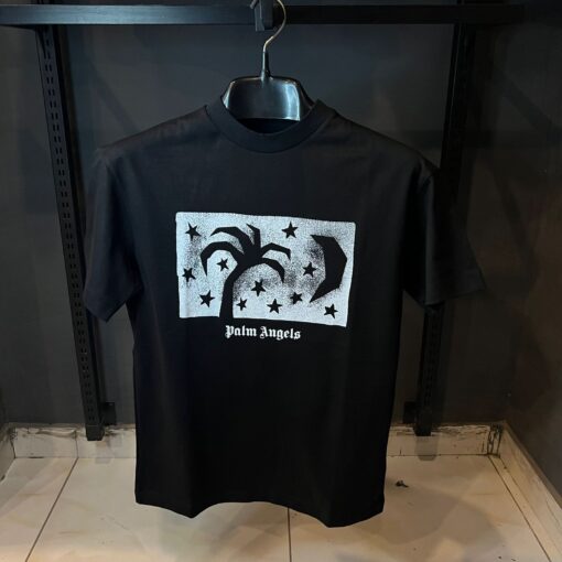 PA NIGHT SKY LOGO OVER SIZED BLACK TSHIRT -