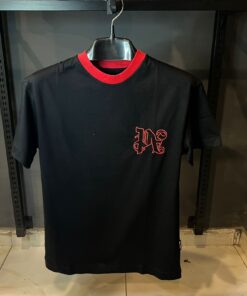 PA BLACK TSHIRT RED PRINT FRONT AND BACK OVER SIZED