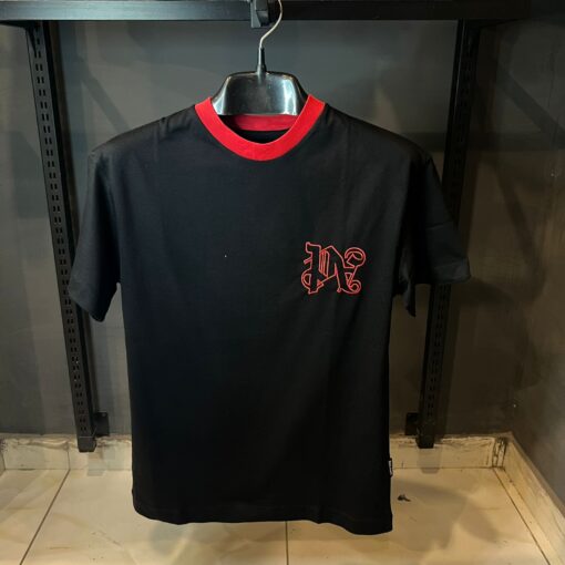 PA BLACK TSHIRT RED PRINT FRONT AND BACK OVER SIZED