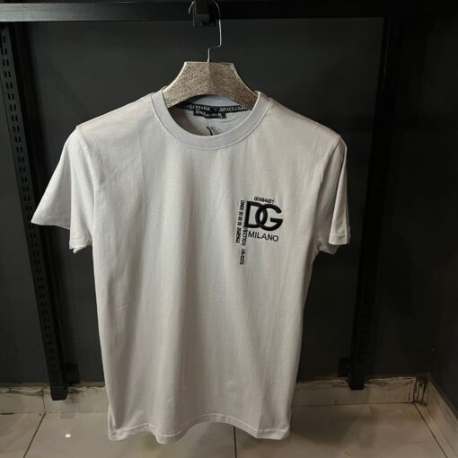 DG GRAY TSHIRT WHITE EMBROIDERED PATCHE