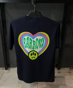BARROW BLACK TSHIRT GREEN PRINT FRONT AND BACK OVER SIZED