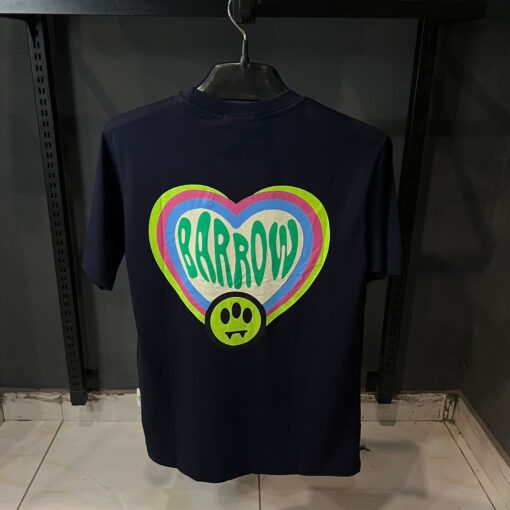 BARROW BLACK TSHIRT GREEN PRINT FRONT AND BACK OVER SIZED
