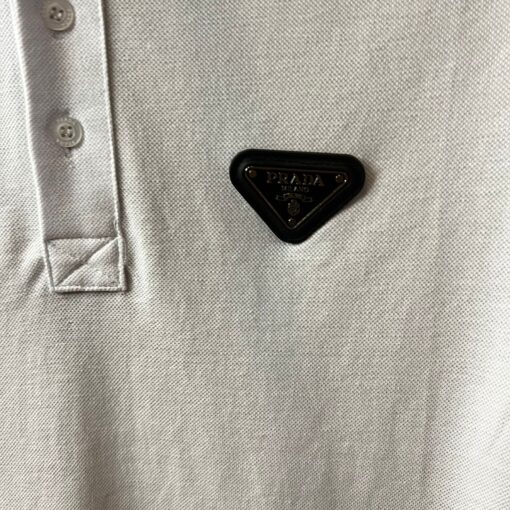 PD Logo embellished terry white polo shirt - Image 2