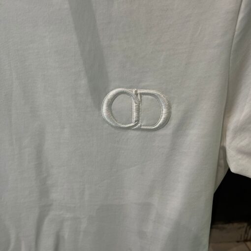 DR CD Icon White Over Sized Cotton Jersey Polo - Image 2