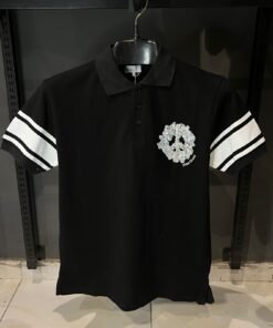 DR BLACK POLO WHITE PRINT ARMS