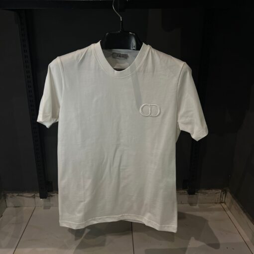 DR CD Icon White Over Sized Cotton Jersey Polo