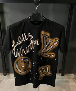 Louis V Men Over Sized T-Shirt With Designer Logo