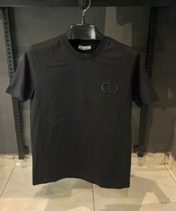 DR CD Icon Black Over Sized Cotton Jersey Polo