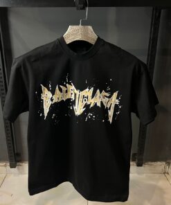 BB BLACK OVER SIZED TSHIRT TEXTURE PRINT