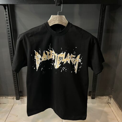 BB BLACK OVER SIZED TSHIRT TEXTURE PRINT