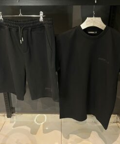 ESSENTIALS COTTON JERSEY T-SHIRT WITH EMBOSSED MATT LOGO PRINT SHORT SET
