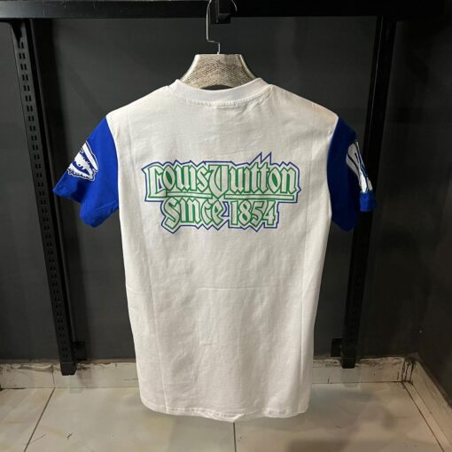 Louis V Blue & White Intarsia T-Shirt - Image 4