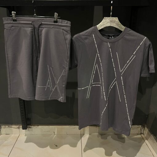 AX FOLLOW Logo Short Set in Cotton Jersey
