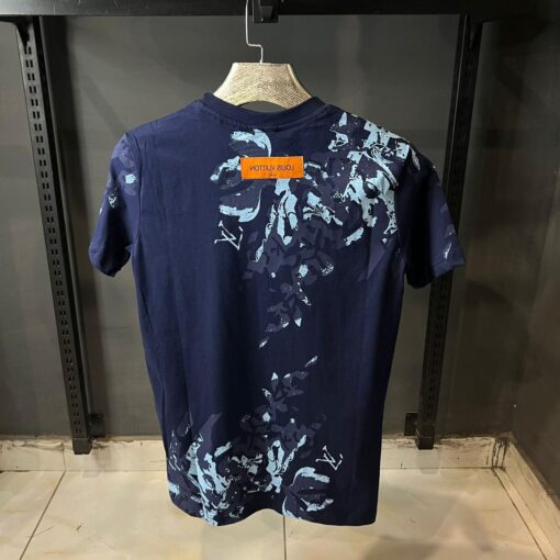 Louis V Unisex Street Style U-Neck Cotton Short Sleeves Blue Tshirt - Image 2
