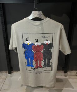 Alternative view of OFFW Kaws Printed Cotton Summer Gray T Shirt