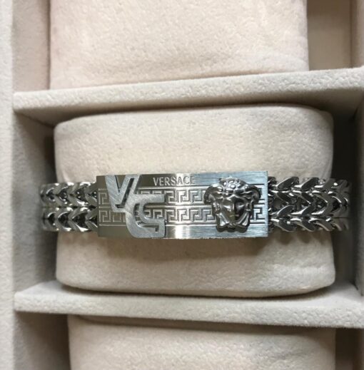 VR Men stainless steel silver bracelet VC