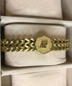 New AP style Men Cuban Link Chain Bracelet Shiny Rhinestone Inlaid Bangle Jewelry